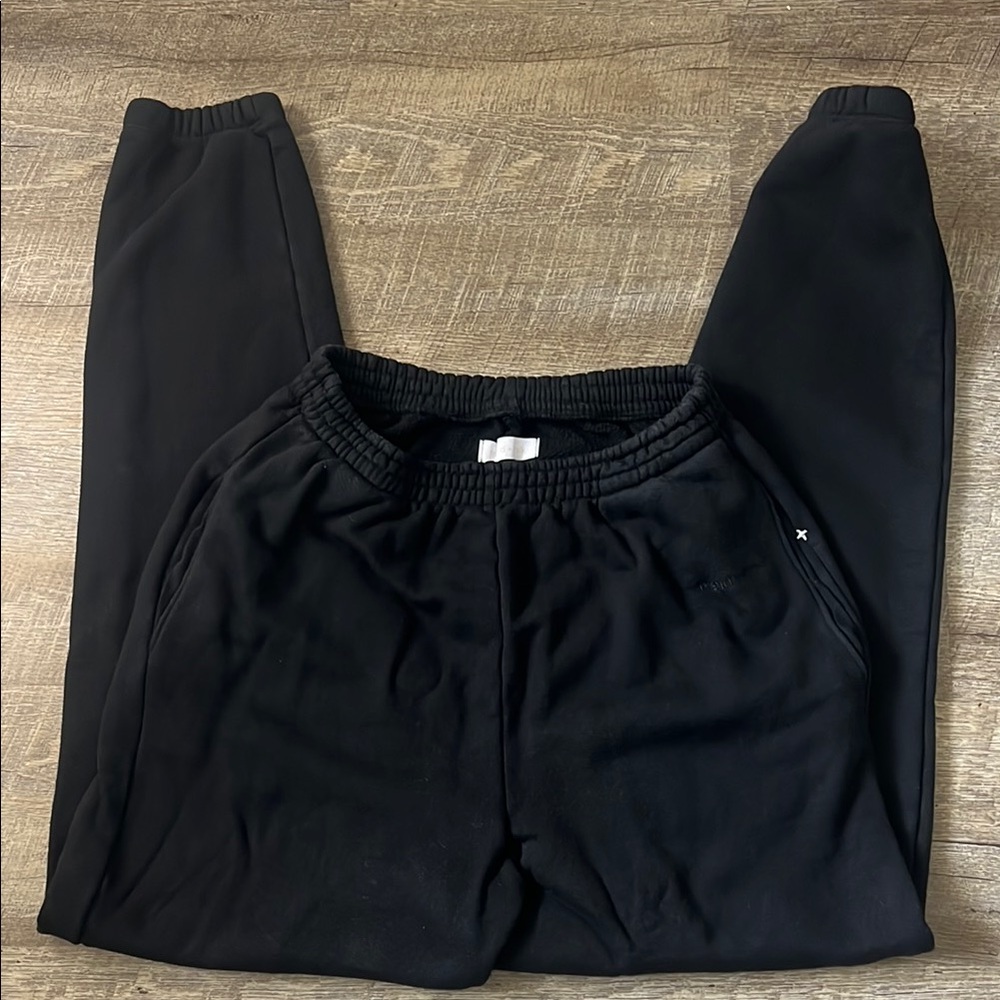 Friend + Folk Black High Waist Sweatpants Size Large